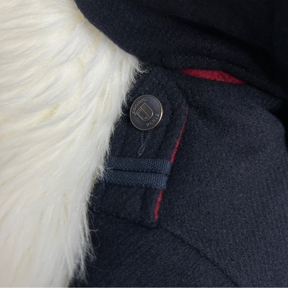 JACADI PARIS Navy Blue Wool Blend Hooded Baby Winter Coat Size 12 Months - Picture 3 of 10